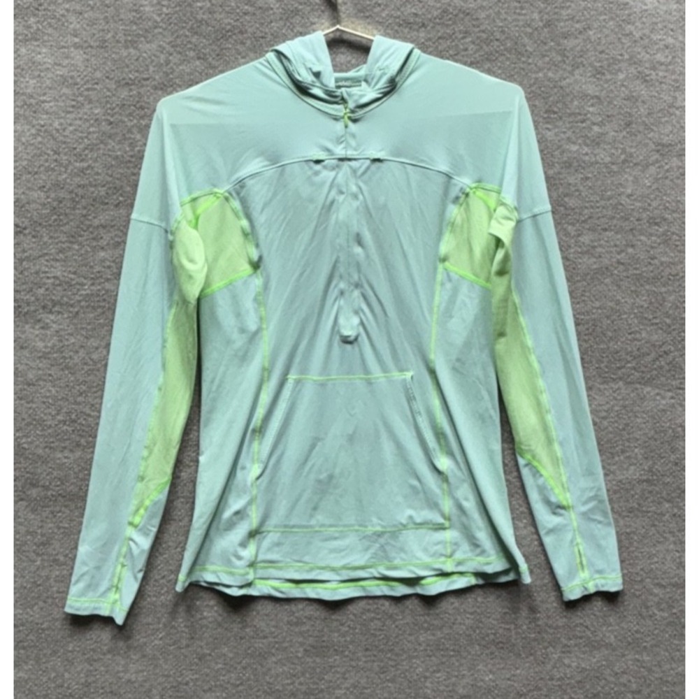 Lululemon Lightweight Stretchy Hooded Jacket Women 4 Mint Green Running 1/2 Zip